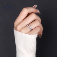 Bague empilable en argent sterling 925 massif plaqué or blanc avec diamant simulé Moissanite VVS, bijoux cadeau, alliances pour femmes