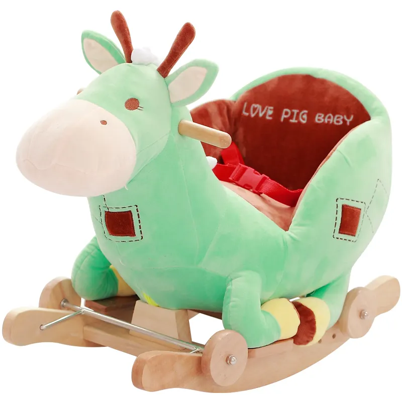 Jouets en peluche pour enfants, cheval à bascule en bois, avec batterie, cadeaux pour enfants en bas âge