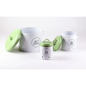 Juego de almacenamiento de verduras de cocina con 3 contenedores que incluyen contenedor de patatas, guardián de cebolla y almacenamiento de ajo en metal con agujeros - Product Image 3