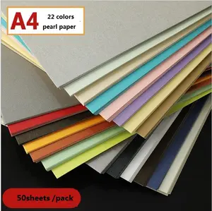 250gsm A4 size 50sheet per pack assorted 23colors colour pearl cardstock paper printing