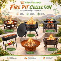 Brasero extérieur moderne sans fumée à bois avec découpes décoratives de flamme, en fer personnalisable pour terrasse, idéal pour les fêtes et la vente en gros