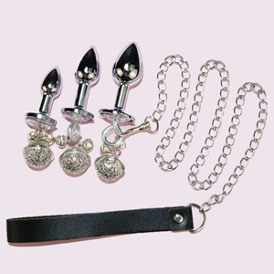 Ensemble de Plaisir pour Femmes Adultes : <span class=keywords><strong>Plug</strong></span> <span class=keywords><strong>Anal</strong></span> Étanche avec Chaîne de <span class=keywords><strong>Laisse</strong></span> et Outils Métalliques - Product Image 1