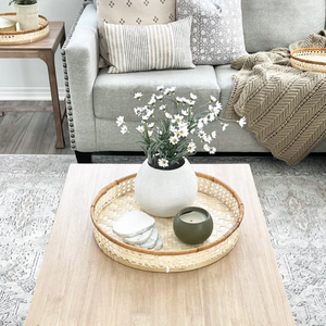 Plateau de service multifonction tissé à la main en rotin Design minimaliste moderne pour cuisine salon service de nourriture fabricant du Vietnam - Product Image 2