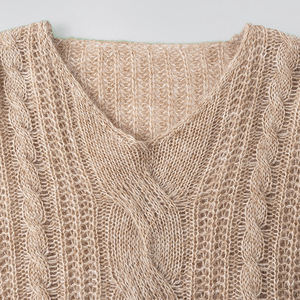 Pull oversize en <span class=keywords><strong>mohair</strong></span> pour femme, col en V, anti-boulochage, épais, toucher duveteux, pour l'automne/hiver, tricot minimaliste en laine, respirant, décontracté - Product Image 6