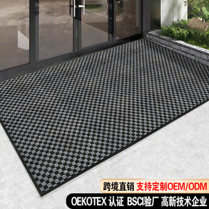 Customized Checkered Door Mat Rectangle Non-woven Fabric Absorbent Non-slip Entrance Hall Balcony Front Door Porch Commercial - Product Image 3