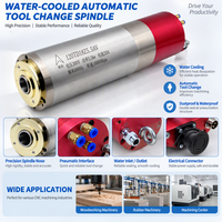 Moteur de broche refroidi par eau BT30 ATC 5,5 kW 18 000 tr/min 600 Hz pour routeur CNC, changement d'outil automatique, perçage, 4 roulements