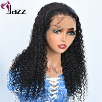 Perruque Afro cheveux naturels Jerry bouclés, Hd 13*4, pre-plucked, sans colle, haut de gamme, pour femmes noires, 100% cheveux humains, vente en gros