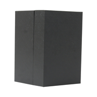 Boîte à parfum noire texturée de luxe avec logo personnalisé, emballage en carton recyclé et insert en mousse EVA pour offrir en cadeau