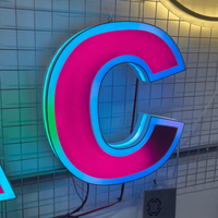 Lettres LED 3D personnalisées à effet de mouvement RGB, éclairage de logo, prix d'usine, lettres en acrylique pour la publicité dans les centres commerciaux