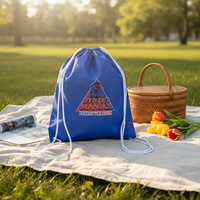 Sac à dos de sport unisexe multicolore avec logo personnalisé, sac promotionnel en polyester imperméable réutilisable à cordon de serrage, pas cher