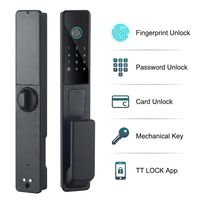 Kunci Pintu Pintar Biometrik Sidik Jari Anti Maling Tahan Lama dengan Buka Kunci via Aplikasi & Kata Sandi Model Q2 dari Aluminium Alloy