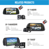 Monitor de espejo retrovisor para coche, autobús, camión, pantalla dividida de imagen cuádruple, monitor de entrada de vídeo de 4 vías, monitor de coche AHD 1080P