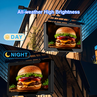 Pantalla LCD Digital para Publicidad Exterior de 65 Pulgadas, IP65, 2000-5000 Nits, Resistente al Agua, para Cafeterías y Restaurantes