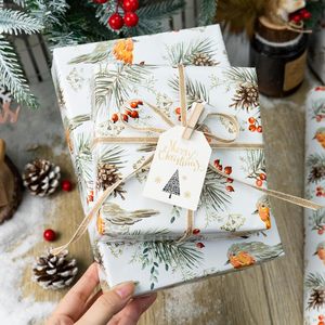 Maypluss Christmas <b>Wrapping</b> <b>Paper</b> 17 In X 33 Ft Watercolor Bird Pinecone Design Eco Friendly Gift Wrap For Holiday Craft - Product Image 6