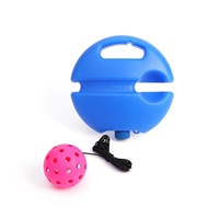 Produit phare : Entraîneur de tennis de qualité, aide de pickleball coloré et amélioré avec base en caoutchouc bleue portable et corde de rebond lestée