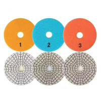Tampon de polissage diamanté flexible JDK de 4 pouces, extra fin, 3 étapes, pour granit, marbre, pierre d'ingénierie, compatible avec les meuleuses d'angle, utilisation humide/sèche