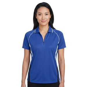 Camisa de Mujer con Bloques de Color Blanco/Azul/Rosa, Manga Corta, Secado Rápido, Transpirable, No Tejida, Estampado Formal, Suave y Cómoda - Product Image 3