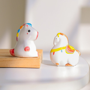 New Cute Sunny Rainbow Horse Ceramic Craft for Indoor Office <b>Study</b> <b>Desk</b> Decoration Wholesale Use - Product Image 2