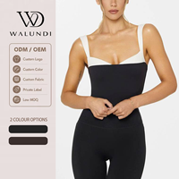 Ensemble de yoga personnalisé : Haut court à col carré color-block et short léger, extensible, doux, pour la danse et le fitness