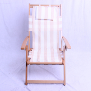 Chaise de plage pliante en bois massif avec accoudoirs, chaise longue pour la plage en plein air - Product Image 1