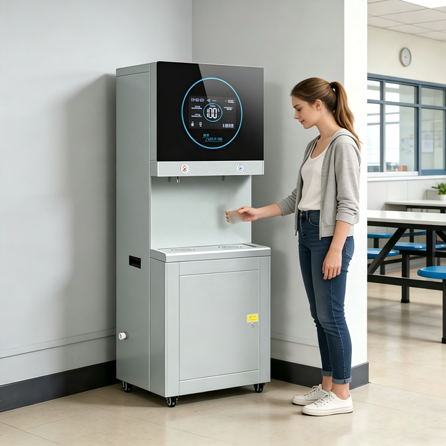 Touch Screen 60L Commercial Bottleless Water Cooler with RO Filtration and Hot Water Outlet