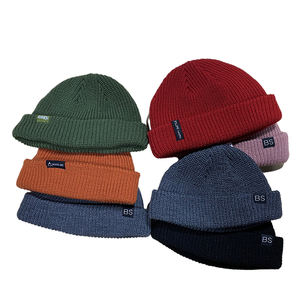 제조업체 도매 사용자 정의 남녀 공용 재활용 아크릴 니트 멜론 도커 무역 해골 모자 짧은 어부 비니 모자 로고 - Product Image 6