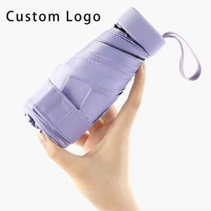 Lady Mini Capsule Umbrella Girls Portable Pocket 5 Folding UV Protection <b>Sunscreen</b> With Case - Product Image 6
