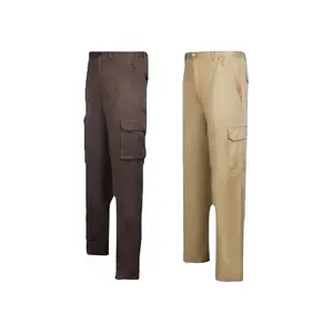 Factory supply Men Utility Work Pants Adjust Waist Pants cotton polyester 6 Pockets Knee Reinforced Cargo Pants