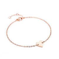 Bracelet tendance anti-ternissement en acier inoxydable plaqué or PVD 14k/18k avec maillons en forme de cœur, personnalisable avec logo de marque Zhishang, vente en gros
