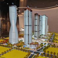 Modelo Impreso en 3D a Escala 1:100 de un Edificio de Oficinas Comercial Diseñado por Arquitecto, Materiales Personalizables, Efectos de Iluminación LED