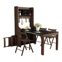 Ensemble de table à manger moderne en bois extensible pour 4 personnes, meuble de salle à manger pour restaurant
