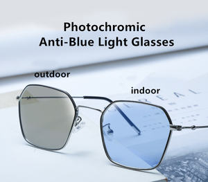 2020 nuevo estilo Unisex polígono Retro gafas marco fotocromáticos gafas de computadora Anti-Luz Azul gafas - Product Image 2