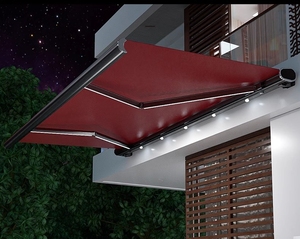 Bán Buôn Sang Trọng Có Thể Thu Vào Mái Hiên Ngoài Trời Mái Hiên Điện Mái Hiên Hiện Đại Gấp Cánh Tay Mái Hiên Màu Đỏ - Product Image 6