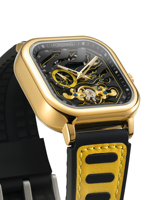Montre automatique mécanique carrée à cadran ajouré pour homme, bracelet à libération facile, vente en gros de montres de mode, directement de l'usine Forsining