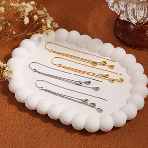 New Design <strong>Stainless</strong> <strong>Steel</strong> Chain Fringe Water Drop Ear Line Delicate Fashion <strong>Jewelry</strong> 18k Gold Plated Earrings for Women - Product Image 3