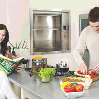 FUJI Moderner Speiseaufzug und Lastenaufzug für die Küche, 100 kg/200 kg Tragkraft, Edelstahlkonstruktion, Seilzugaufzug