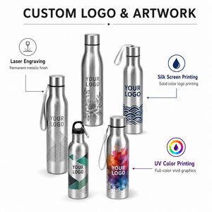 Bouteille d'eau en acier inoxydable à paroi simple avec logo personnalisé, cadeau promotionnel, écologique, sport, gym, gourde en métal - Product Image 3