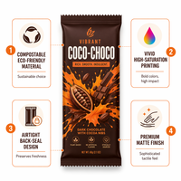 Envoltorio de Papel de Aluminio para Barras de Chocolate con Impresión Personalizada, Embalaje Brillante Termosellable de Grado Alimenticio para Dulces, Bocadillos, Barras de Proteína y Energía