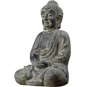 18.5 "Tượng Phật nhân tạo ngồi nhựa điêu khắc nhà cửa hàng trang trí sân vườn với chủ đề Phật Giáo