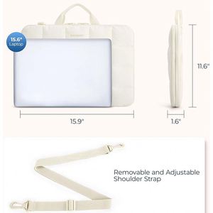 Water Resistant 15-16 Inch Fluffy Padded <b>Computer</b> Shoulder Carrying Case Work <b>Bag</b> Briefcase Laptop Sleeve With Pocket - Product Image 2