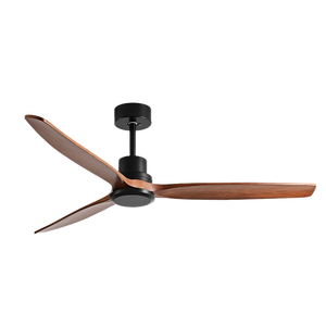 พัดลมเพดาน LED โมเดิร์น 3 ใบพัดไม้เนื้อแข็ง โครงเหล็ก 6 ระดับความเร็ว พร้อมรีโมทคอนโทรล ไร้เสียงรบกวน มอเตอร์ DC แบบกลับด้านได้ รับประกัน 10 ปี สำหรับห้องนั่งเล่น - Product Image 1