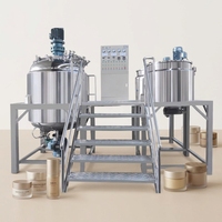Equipo de Producción de Crema Cosmética de 100L, 200L, 300L, 500L, 1000L, 2000L, Homogeneizador al Vacío, Emulsionador