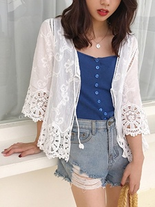 Nuovo Coprispalle Boho <span class=keywords><strong>in</strong></span> <span class=keywords><strong>Pizzo</strong></span> Ricamato 2026 da Donna, con Laccetti Frontali e Bordo all'Uncinetto, Lavorato a Maglia Sottile Estivo, Servizio Personalizzato ODM OEM - Product Image 6