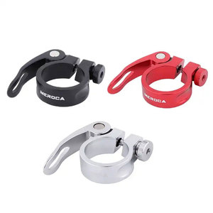 Collier de Selle de Vélo 31.8mm 34.9mm en Alliage d'Aluminium VTT à Libération Rapide Noir/Rouge/Argent - Product Image 1