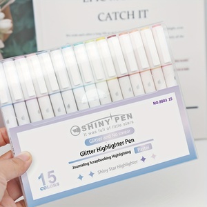 All'ingrosso 15 pz illuminante luccicante Glitter brillante Set di penne colorate Bling evidenziatore per la scuola di arte disegno di pittura - Product Image 2