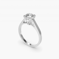 Bague de fiançailles solitaire en or massif 18 carats personnalisée avec diamant de laboratoire CVD/HPHT VVS certifié IGI, taille ronde 3 carats, bande large et plate