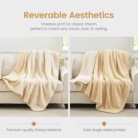 Couverture Douillette Ultra Douce Réversible Double Face en Fausse Fourrure Sherpa pour l'Hiver, Épaisse, Chaude et Moelleuse, Idéale pour Canapé et Lit – Cadeau Parfait