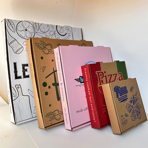Maßgefertigte Wellpappe-Pizzakartons <span class=keywords><strong>8</strong></span> 9 10 12 Zoll Takeaway-Verpackungen Papierkartons für Restaurantlieferungen - Product Image 3