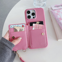 Funda Multifuncional de Cuero para Teléfono Móvil con Ranuras para Tarjetas, Soporte y Correa para iPhone 15 16 17 Pro Max y Samsung