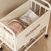 Chariot de rangement à roulettes pour linge, grande capacité, avec panier et 4 roues pivotantes, pour salle de bain et buanderie